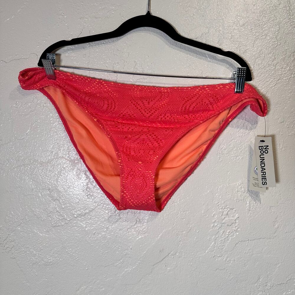NWT No Boundaries NOBO Size XXL Bikini Bottoms Crochet Coral Cheeky
